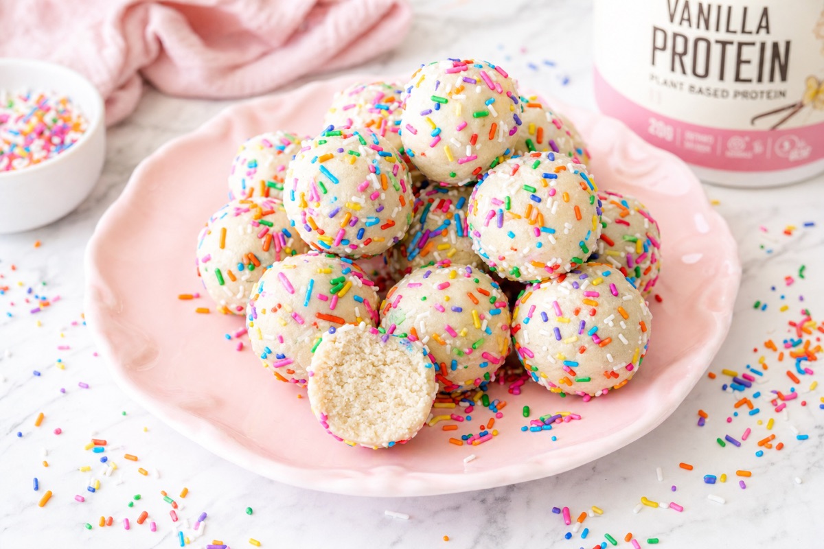 Birthday Cake Protein Bites