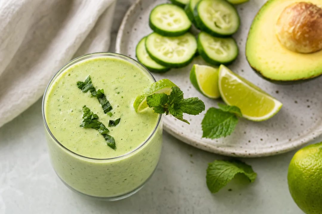 Cucumber Avocado Protein Smoothie