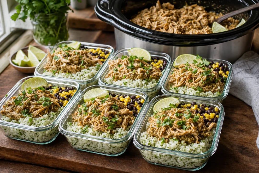 High-Protein Slow Cooker Chicken Thigh Bowls