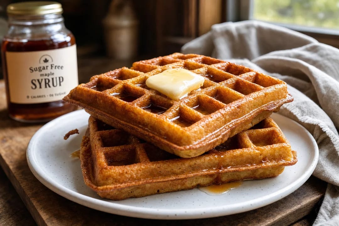 Low-Carb Almond Flour Protein Waffles