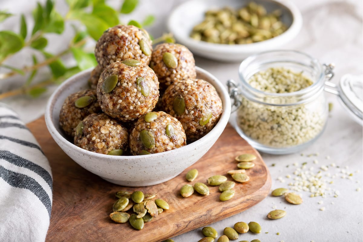 Pumpkin Seed and Hemp Energy Bites (No Protein Powder)