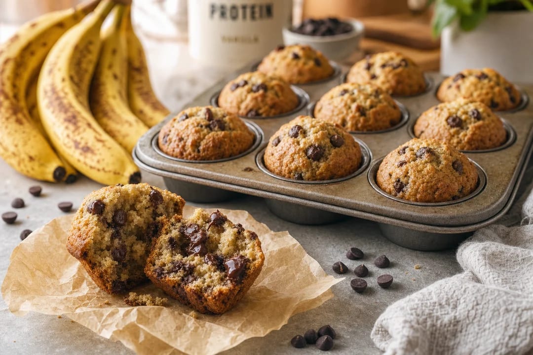 School-Safe Protein Banana Muffins