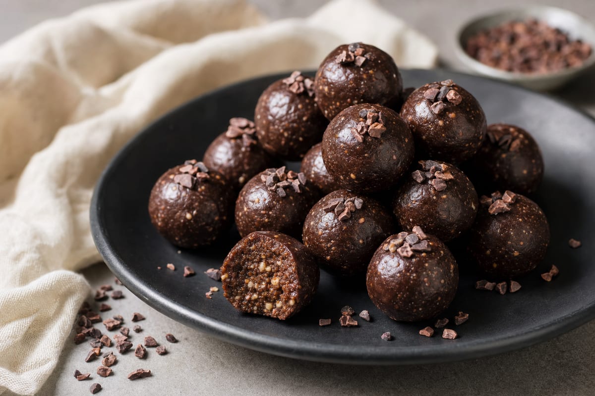 Vegan Black Bean Fudge Protein Bites