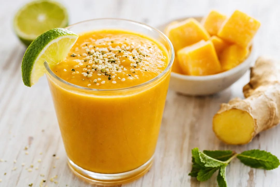 Vegan Mango Ginger Protein Smoothie