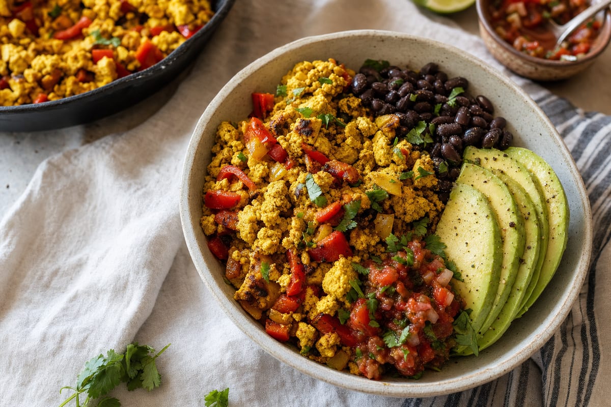Vegan Tofu Scramble Protein Breakfast Bowl